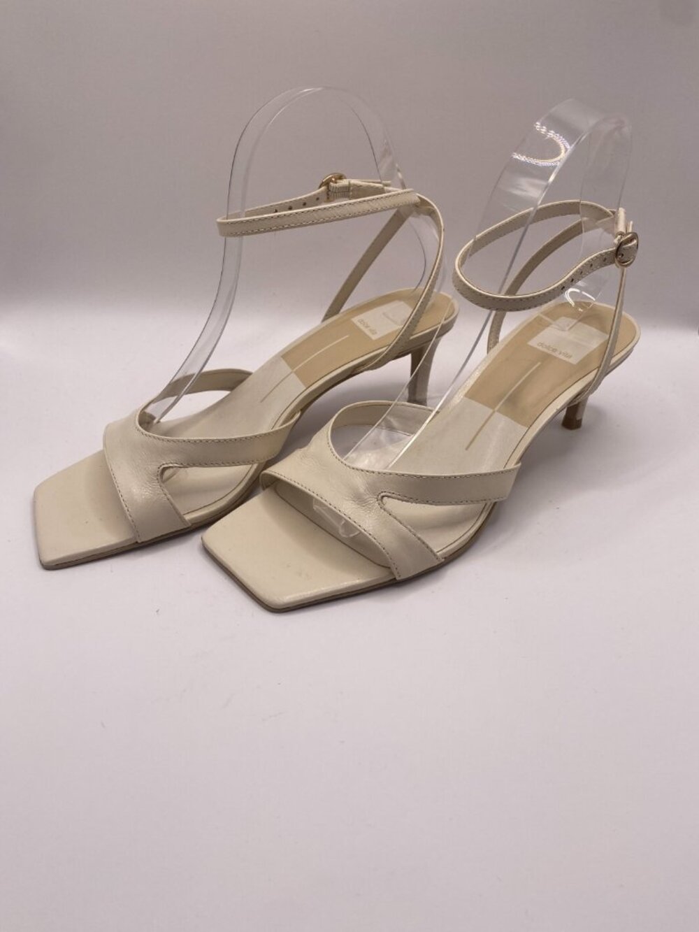 Dolce Vita Women Becki Bone Crinkle Patent Ankle Strap Sandal Sz 8.5
